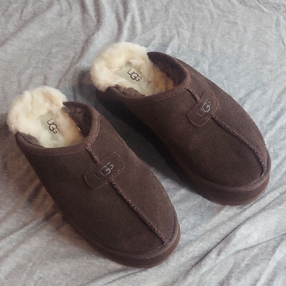 UGG Chocolate Suede Slippers
